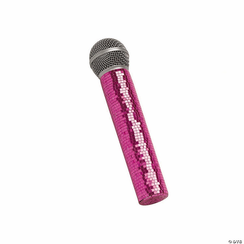 Pink Mirror Microphone Costume Accessory