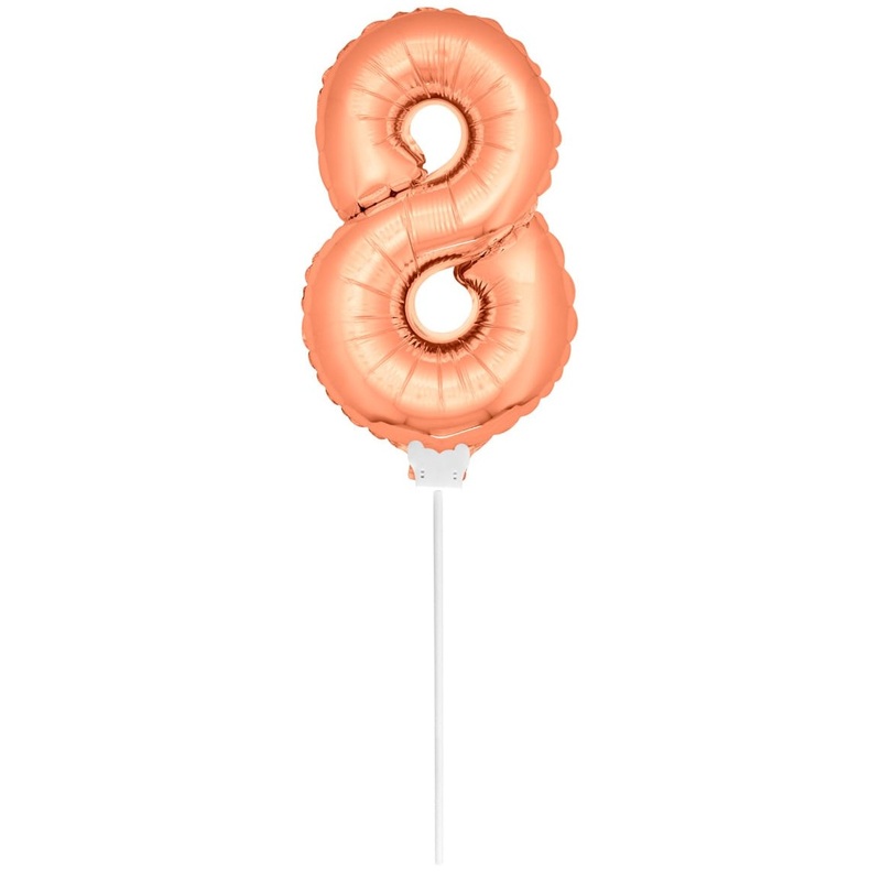 Stick balloon number 8 rose gold 36cm