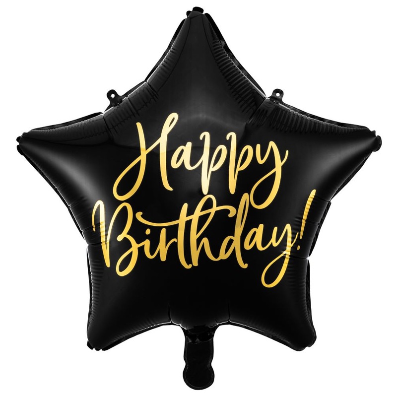 Black matt birthday foil balloon 40cm